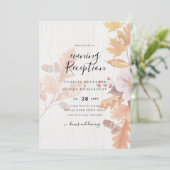 LeahG Terracotta Fall Leaves Wedding Invite Kaart (Staand voorkant)