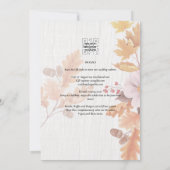 LeahG Terracotta Fall Leaves Wedding Invite Kaart (Achterkant)