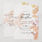 LeahG Terracotta Fall Leaves Wedding Invite Kaart (Voorkant / Achterkant)