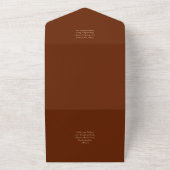 LeahG Terracotta Gold Autumn FALL Wedding Invite All In One Uitnodiging (Buitenkant)