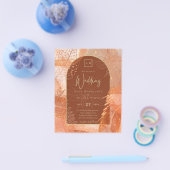 LeahG Terracotta Gold Autumn FALL Wedding Invite Flyer (Enkel)