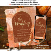 LeahG Terracotta Gold Autumn FALL Wedding Invite Flyer