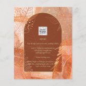 LeahG Terracotta Gold Autumn FALL Wedding Invite Flyer (Achterkant)