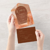 LeahG Terracotta Goud Herfst Huwelijksuitnodiging All In One Uitnodiging (Afscheurbaar)