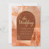 LeahG Terracotta Goud Herfst Huwelijksuitnodiging Kaart (Voorkant)