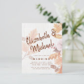 LeahG Terracotta Herfstbladeren Trouw Uitnodiging (Staand voorkant)