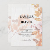 LeahG Terracotta Herfstbladeren Trouw Uitnodiging (Voorkant / Achterkant)