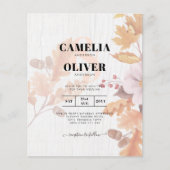 LeahG Terracotta Herfstbladeren Trouw Uitnodiging (Voorkant)