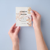 LeahG Terracotta Herfstbladeren Trouw Uitnodiging Flyer (Hand)