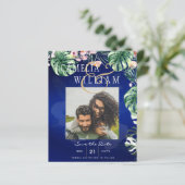 LeahG Tropical Blue Pink Floral Wedding (Staand voorkant)