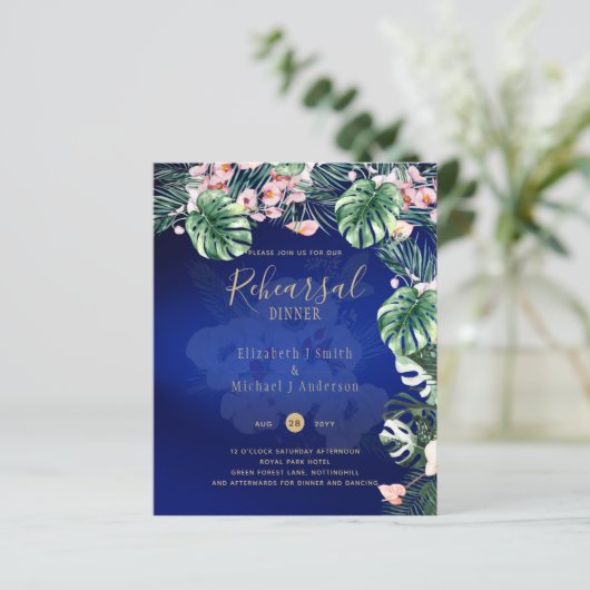 LeahG Tropical Blue Pink Floral Wedding (Staand voorkant)