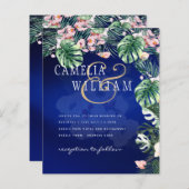 LeahG Tropical Blue Pink Floral Wedding (Voorkant / Achterkant)