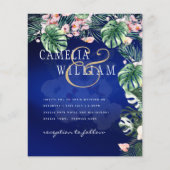 LeahG Tropical Blue Pink Floral Wedding (Voorkant)