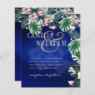 LeahG Tropical Blue Pink Floral Wedding