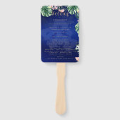 LeahG Tropical Blue Pink Floral Wedding Handwaaier (Voorkant)