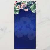 LeahG Tropical Blue Pink Floral Wedding Menu (Achterkant)