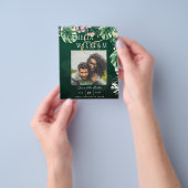 LeahG Tropical Green Pink Botanical Wedding Flyer (Hand)