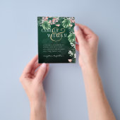 LeahG Tropical Green Pink Botanical Wedding Flyer (Hand)