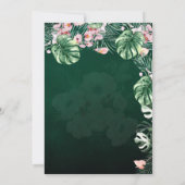 LeahG Tropical Green Pink Botanical Wedding Kaart (Achterkant)