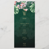 LeahG Tropical Green Pink Botanical Wedding Menu (Voorkant)