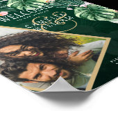 LeahG Tropical Green Pink Botanical Wedding Poster (Hoek)