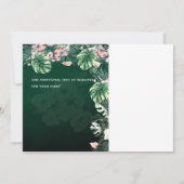 LeahG Tropical Green Pink Floral Leaf Wedding Save The Date (Achterkant)