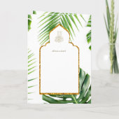LeahG Tropisch blad Islamitische Moslim Bruiloft U Kaart (Achterkant)