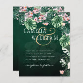 LeahG Tropisch Groen Roze Botanisch Trouwen (Voorkant / Achterkant)