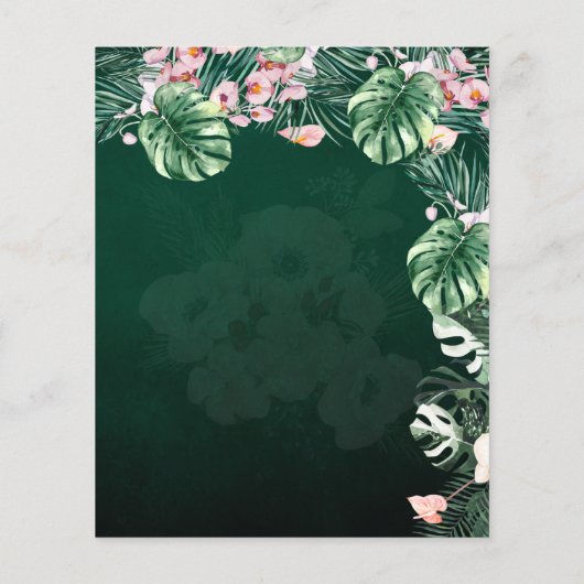 LeahG Tropisch Groen Roze Botanisch Trouwen (Achterkant)