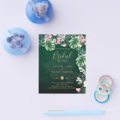 LeahG Tropisch Groen Roze Botanisch Trouwen Flyer (Enkel)