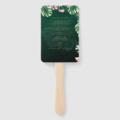 LeahG Tropisch Groen Roze Botanisch Trouwen Handwaaier (Achterkant)