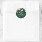 LeahG Tropisch Groen Roze Botanisch Trouwen Ronde Sticker (Tas)