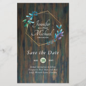 LeahG Watercolor Leaves Modern Trouwdatum Trouwen (Voorkant)