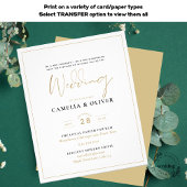 LeahG White Gold Classic Typography Wedding Invite