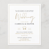LeahG White Gold Classic Typography Wedding Invite Flyer (Voorkant)