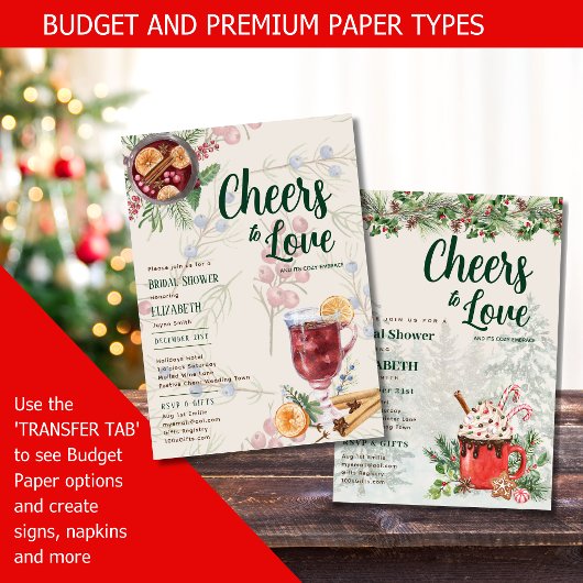 LeahG Winter Cheer Mulled Wijn Douche Bruiloft Kaart