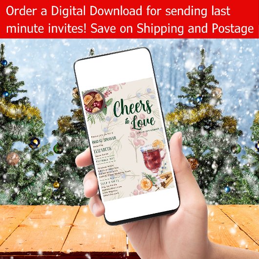 LeahG Winter Cheer Mulled Wijn Douche Bruiloft Kaart