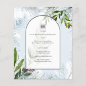 LeahG Winter Huwelijk Aqua Blauwe Groene UITNODIGI Flyer (Achterkant)