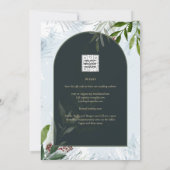 LeahG Winter Huwelijk Uitnodiging Aqua Blauw Groen (Achterkant)