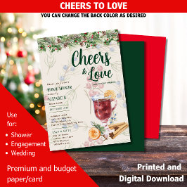 LeahG Winter Mulled Wine Bruidsfeest Trouwfeest Kaart