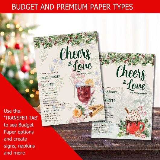 LeahG Winter Mulled Wine Bruidsfeest Trouwfeest Kaart