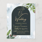 LeahG Winter Wedding Aqua Blue Green INVITE (Voorkant)