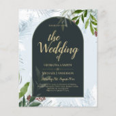 LeahG Winter Wedding Aqua Blue Green INVITE (Voorkant)