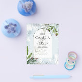 LeahG Winter Wedding Aqua Blue Green INVITE Flyer (Enkel)