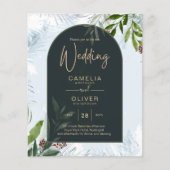 LeahG Winter Wedding Aqua Blue Green INVITE Flyer (Voorkant)