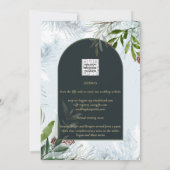 LeahG Winter Wedding Aqua Blue Green INVITE Kaart (Achterkant)