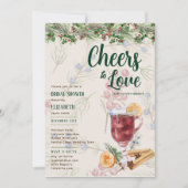 LeahG Winter Wijn Bruiloft Dameskrans Bruidspaar Kaart (Voorkant)