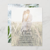 LeahG Wintertrouwdag Aqua Blauw Groen UITNODIGING (Voorkant / Achterkant)