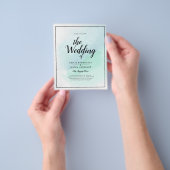 LeahG Zee Glas Turquoise Teal Blauwe Trouw UITNODI Flyer (Hand)