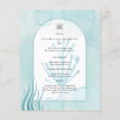 LeahG Zee Glass Ocean Coral Turquoise Blue INVITE (Achterkant)